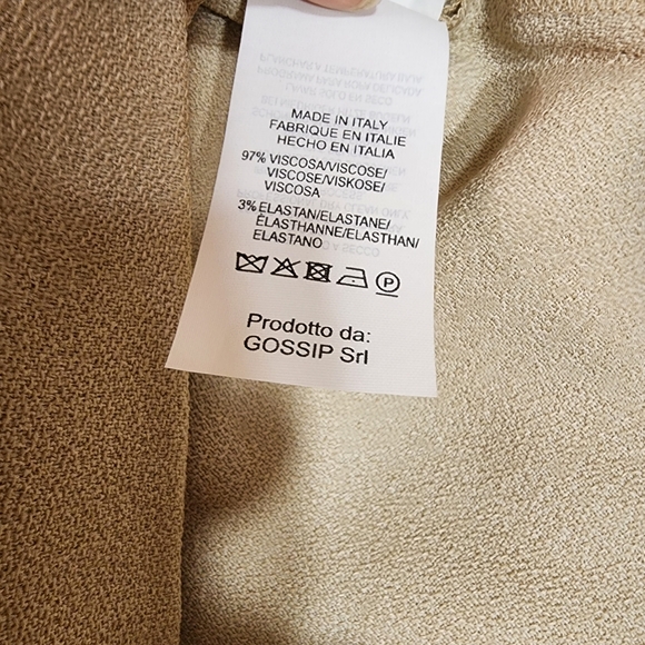 *HP* ANTONELLI silk crepe beige midi dress zipper closure - Picture 14 of 14